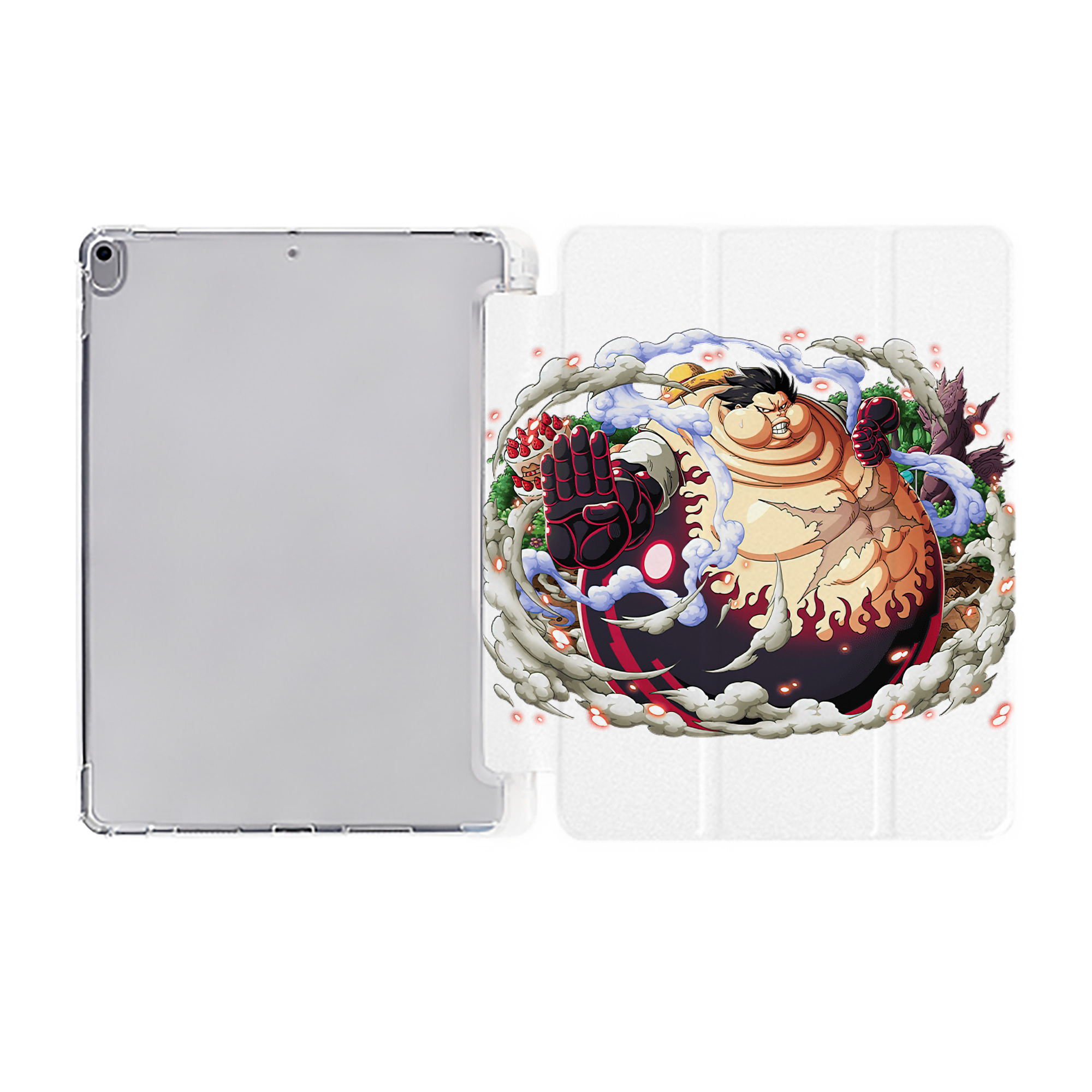 ワンピース モンキー・D・ルフィ ONE PIECE Monkey D. Luffy IPad ケース ペン収納付き 三つ折りスタンド PUレザー×シリコン 対応機種9.5/10.5/10.9インチ